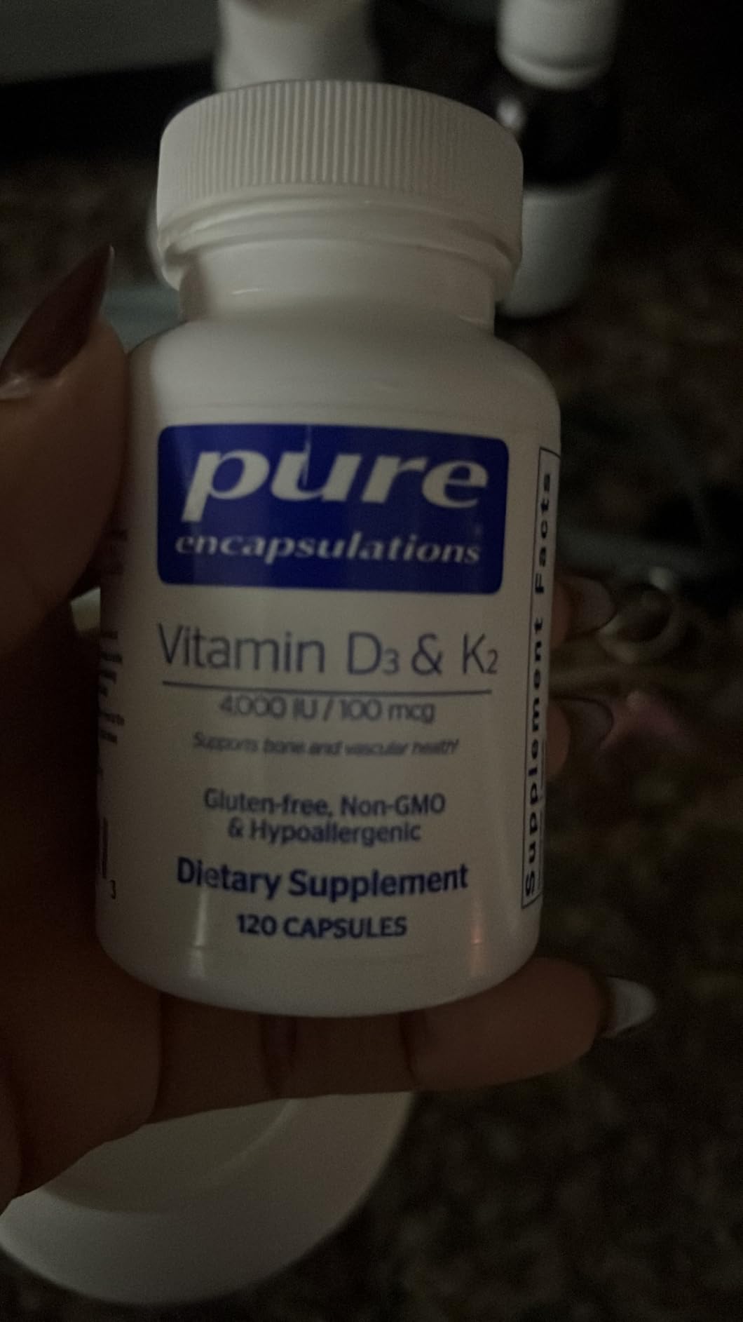 Pure Encapsulations Vitamin D3 & K2, 120 Capsules | Bone and Vascular Health Support, Immune Function Support, Gluten-Free, Non-GMO, with Vitamin D3 and K2 customer photo 2
