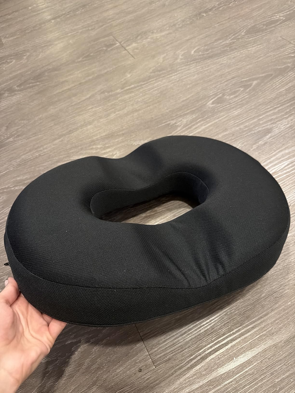 BlissTrends Donut Pillow Seat Cushion, Memory Foam Lifting Cushions(Black) customer photo 2