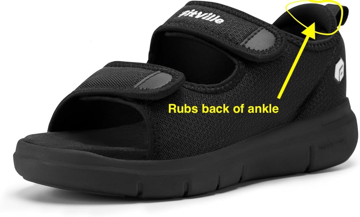 FitVille Diabetic Sandals for Men Wide Width with Arch Support, Men Diabetic Sandals Adjustable customer photo 1
