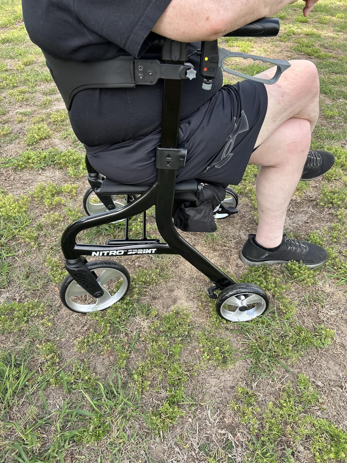 Drive Medical Nitro Sprint Rollator Walker with Seat, Standard Size, Red | Lightweight Rollator with Large Wheels Offers Compact Folding Design for Standard Size Everyday Comfort customer photo 2
