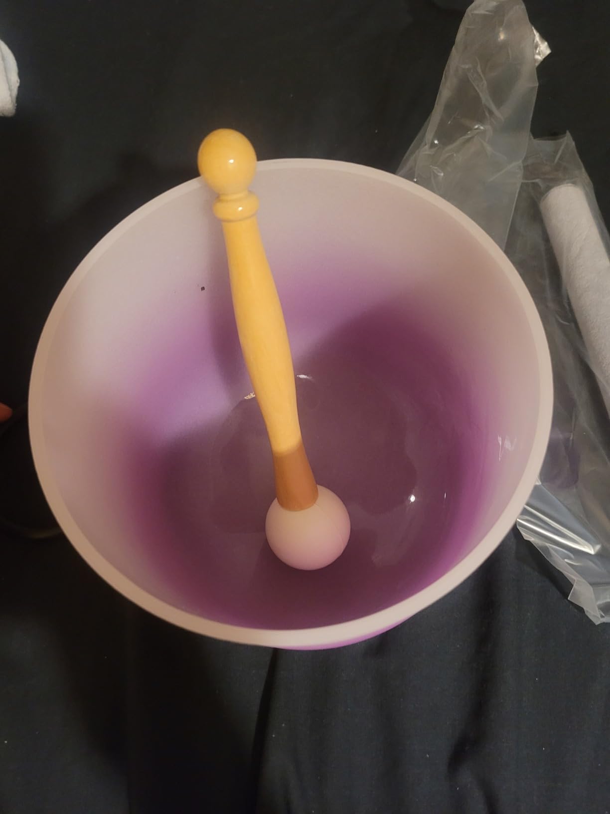 432Hz 6-12 Inch Frosted Chakra Crystal Singing Bowl Set 7PCS | Flower of Life Design Quartz Bowl, Sound Healing Meditation,Mindfulness,Relaxation, with 2 Case Bags and Mallets customer photo 2
