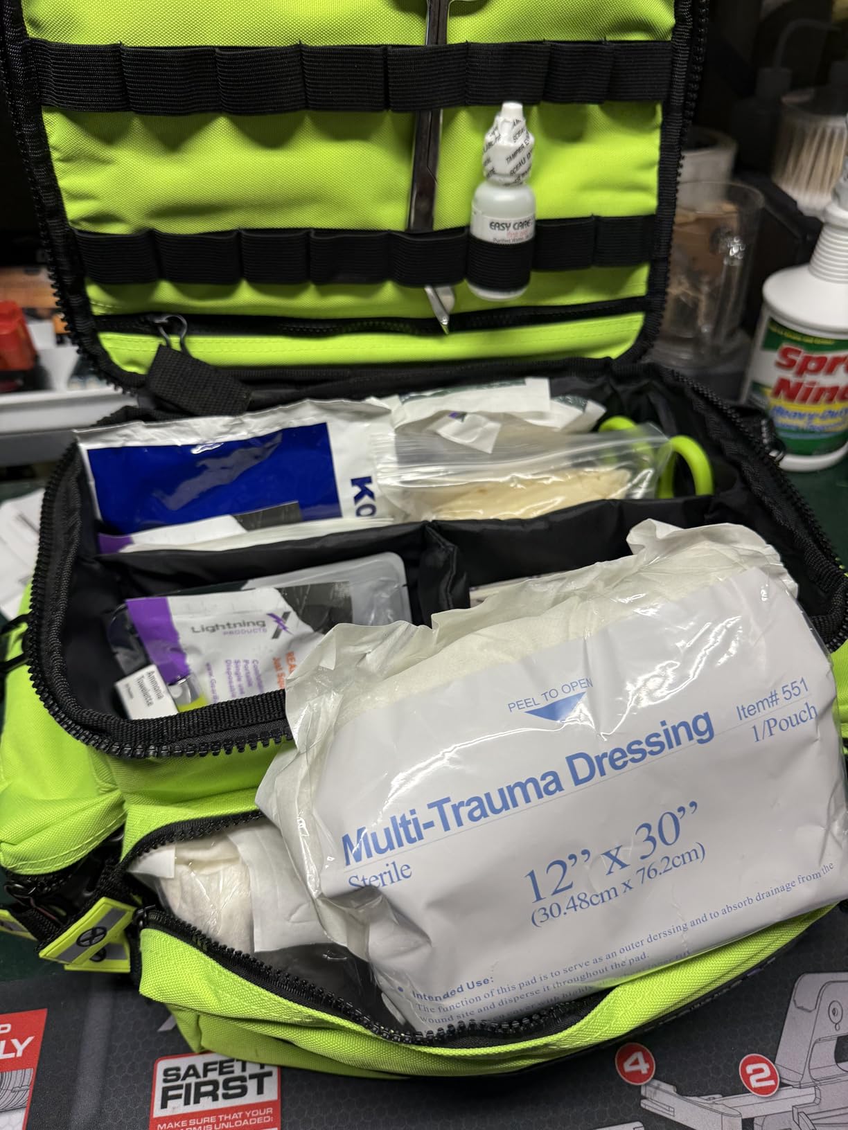 Lightning X Products Lightning X Mid-Sized First Responder EMT Bag | LXMB25 Fully Stocked Aid Kit w/ 200+ BLS Supplies - RED customer photo 1