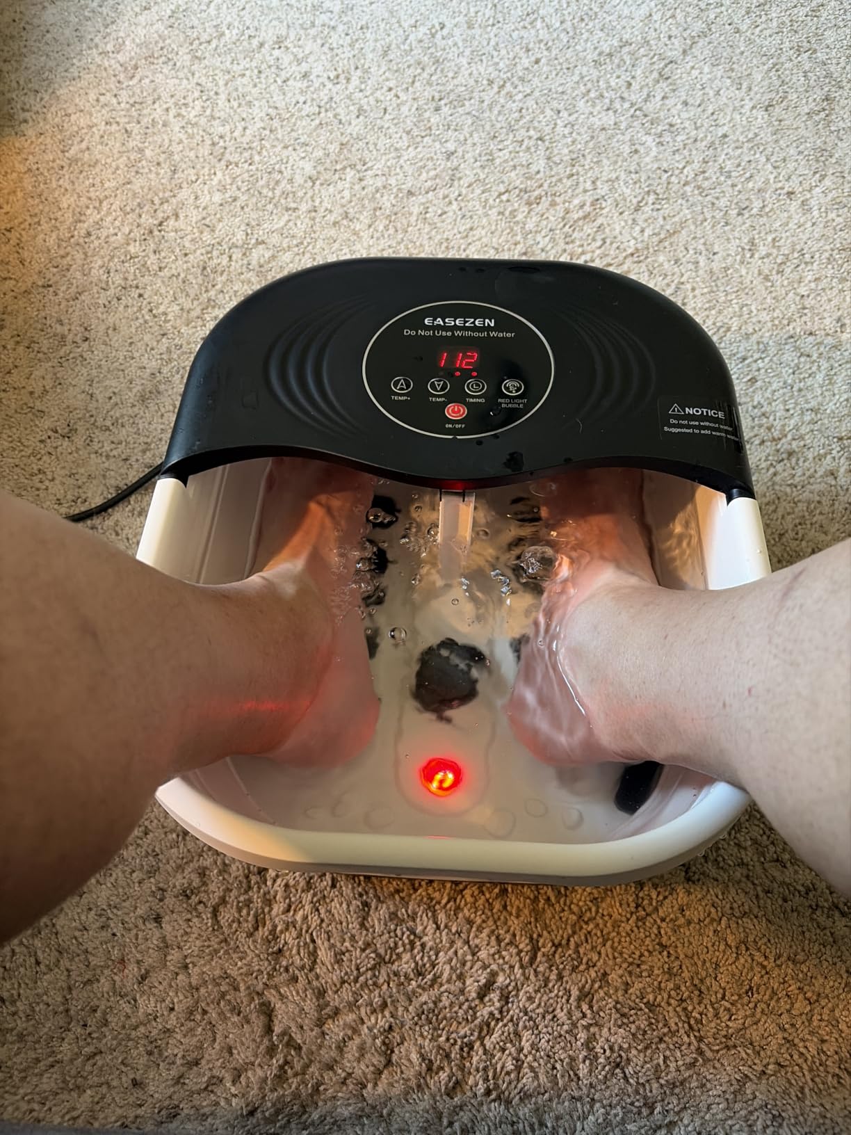 Collapsible Heated Foot Spa Bath with Bubble, Foot Soaking Tub Featuring 8 Shiatsu Rollers Pumice Stone and Built-in Timer for Foot Relaxation (Black) customer photo 2