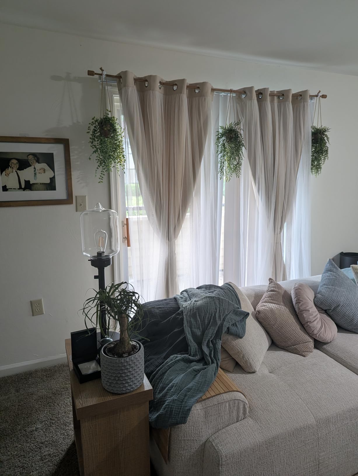 INLINAS Blackout Curtains with Sheer Overlay, Beige, 52x84 Inches | Grommet Top Double Layer Curtains for Bedroom and Living Room Thermal Reduction Light Blocking and Energy Saving, Set of 2 customer photo 1
