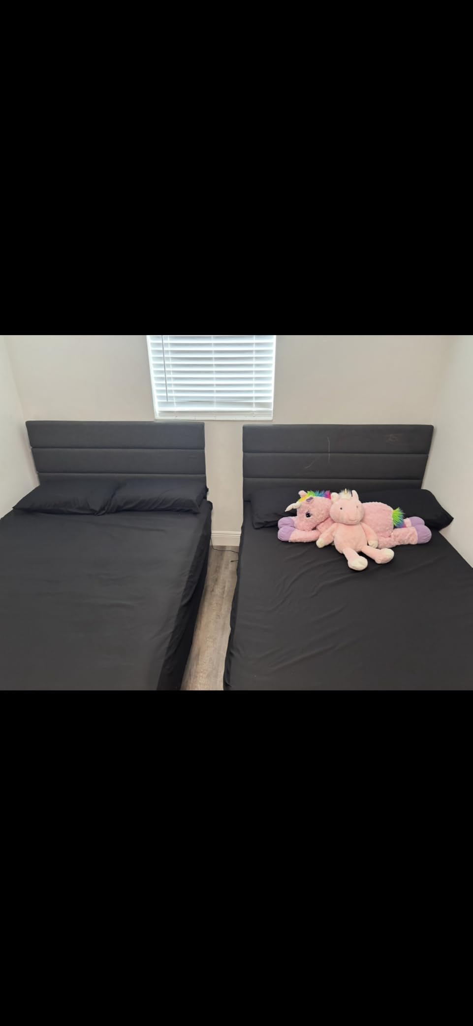 Allewie King Size Platform Bed Frame with Fabric Upholstered Headboard and Wooden Slats Support, Fully Upholstered Mattress Foundation/No Box Spring Needed/Easy Assembly, Beige customer photo 2