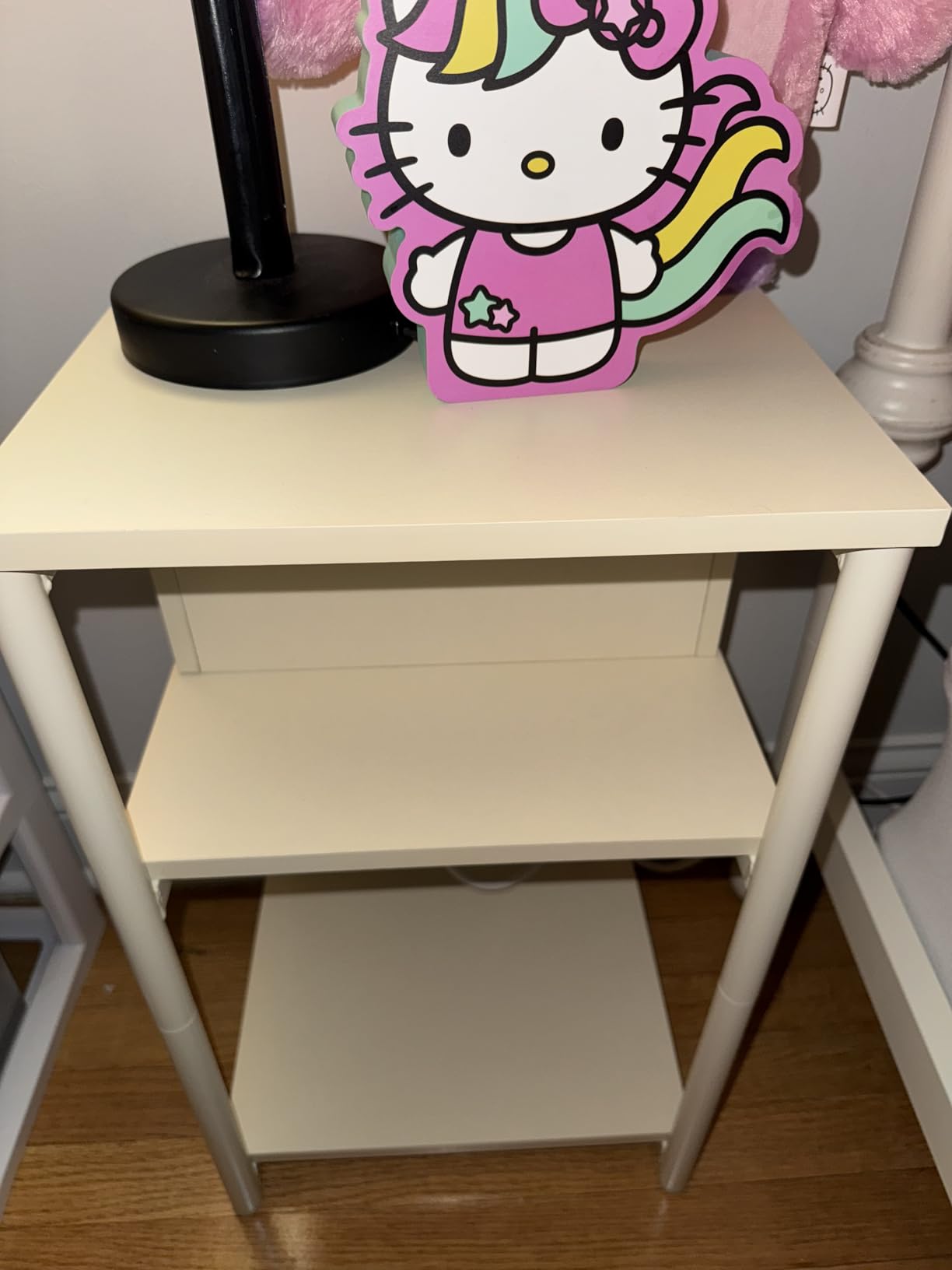 VASAGLE Side Table with Charging Station, 3-Tier Small End Table | Nightstand with USB Ports and Outlets, for Living Room, Bedroom, Plug-in, 11.8 x 13.4 x 22.8 Inches, Misty Gray and Black customer photo 2