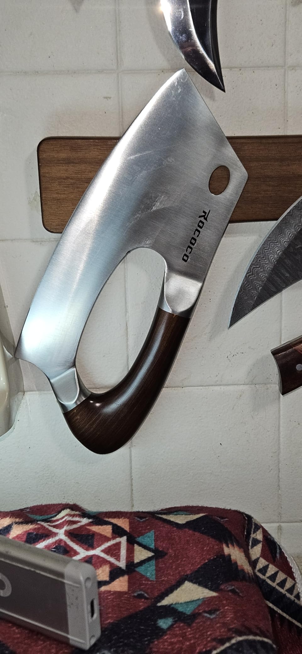 ROCOCO Effort Saving Meat Cleaver - Red Easy Handle Chef Knife | Unique Professional for Kitchen Cutting Meat Vegetable Birthday Gift Stainless Steel customer photo 2
