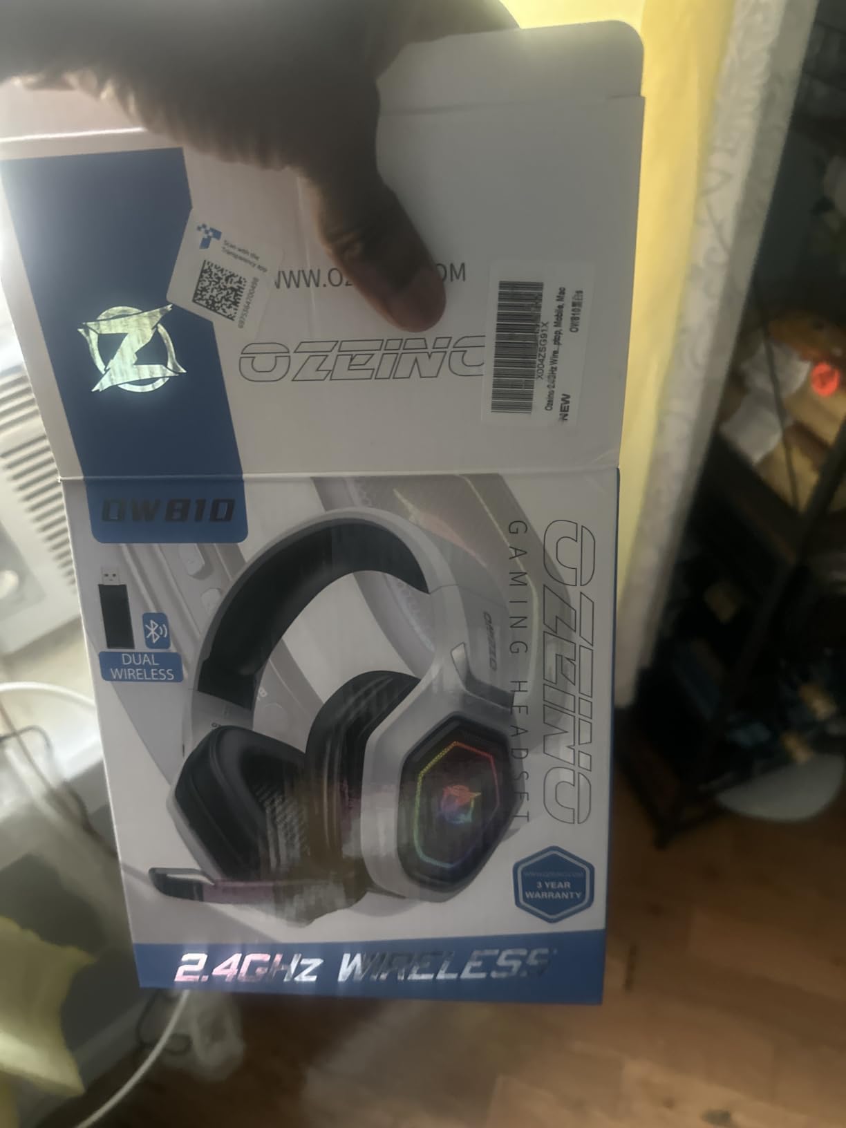 Ozeino Wireless Gaming Headset for PS5, PC, Switch| Lossless Audio-40H Batt | Play & Charge, 2.4GHz USB & Type-C, Flip Mic customer photo 1