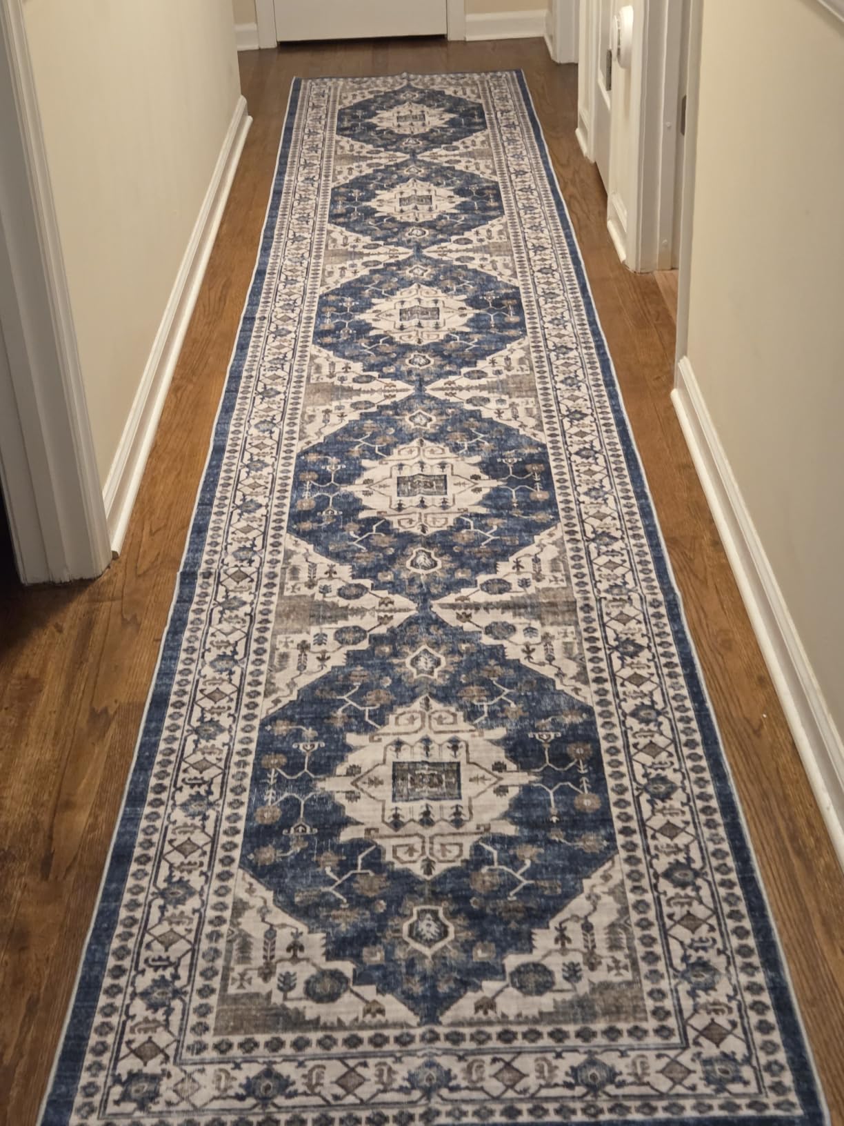 Hallway Washable Runner Rug - 2'6x12 Kitchen Rugs Entryway Rug Runner Vintage Soft Floor Mat Non Slip Indoor Farmhouse Carpet for Bathroom Living Room Bedroom (2'6''x12', Beige) customer photo 2