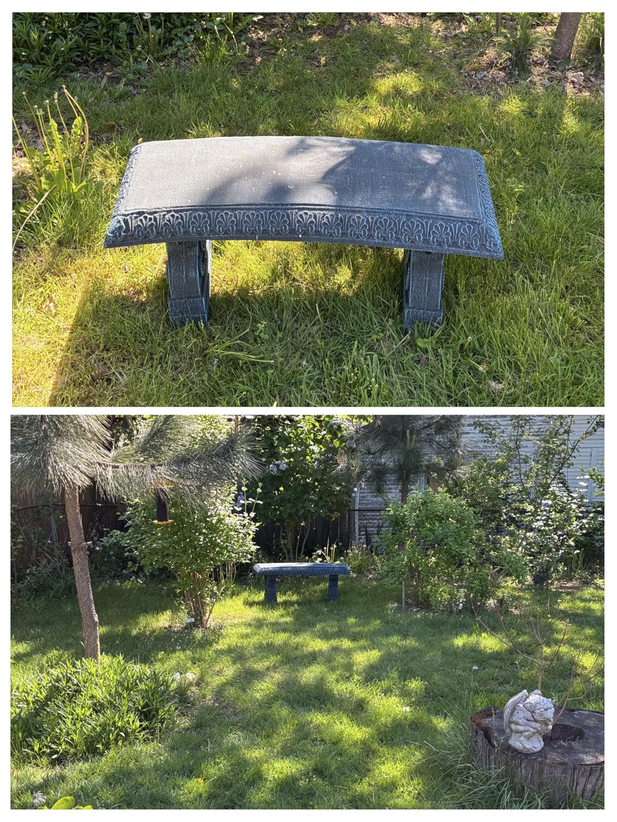 Arcadia Garden Products BE02 Fiberclay Garden, Outdoor Bench, Patio Seating for Front Porch Park Outside Furniture Decor, Gray customer photo 2