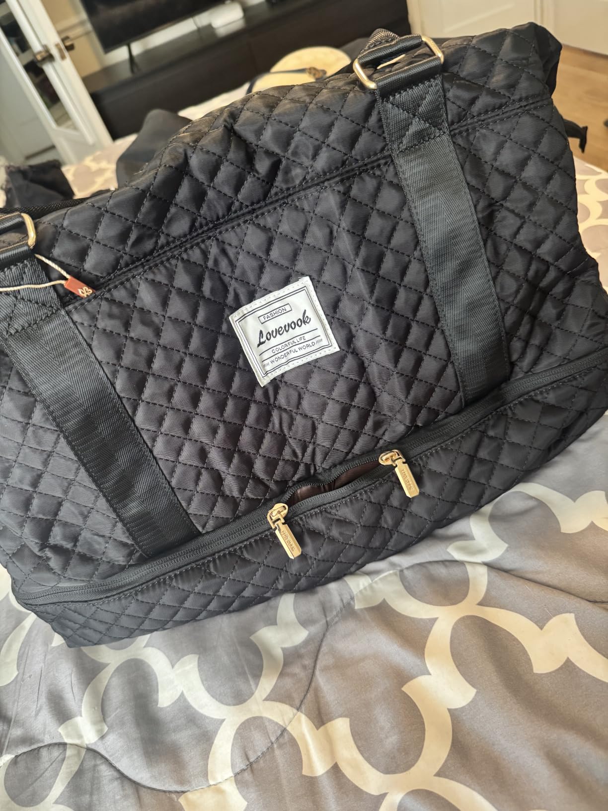 LOVEVOOK Travel Duffle Bag,Weekender Bags for Women with Shoe Compartment，Carry on Overnight Bag with Toiletry Bag,Gym Duffel Bag with Wet Pocket, Hospital Bags for Labor and Delivery customer photo 2
