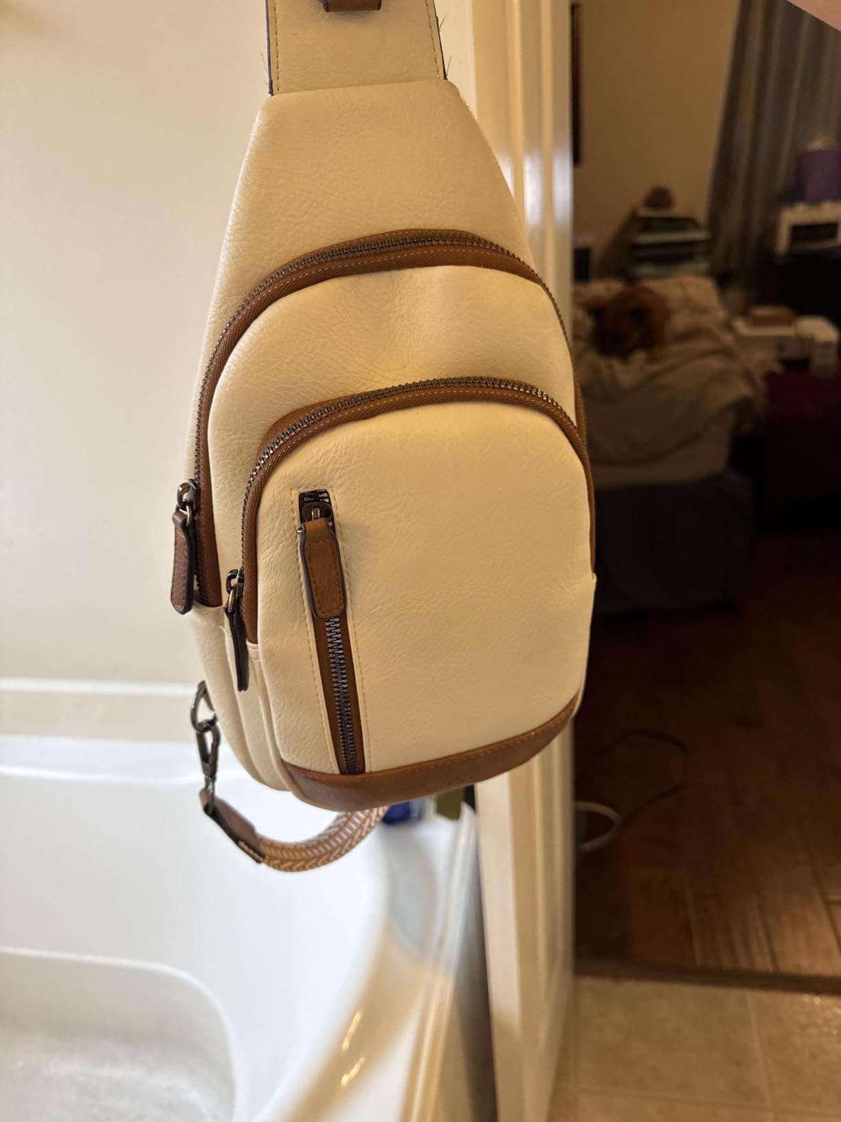 CLUCI Crossbody Bags for Women - Sling Backpack Travel Bag in Leather customer photo 2