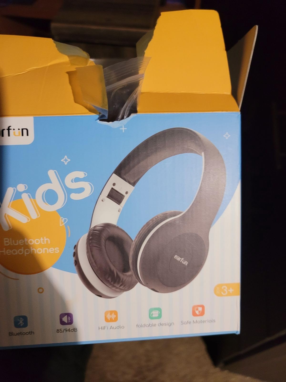 EarFun K2 Kids Bluetooth Headphones for School, Kids Headphones with Mic | Volume Limited, 60H Playtime, Built-in Mic, Stereo Sound, Foldable Over-Ear Headphones for Kids/Toddler/Travel/Tablet, Blue customer photo 1