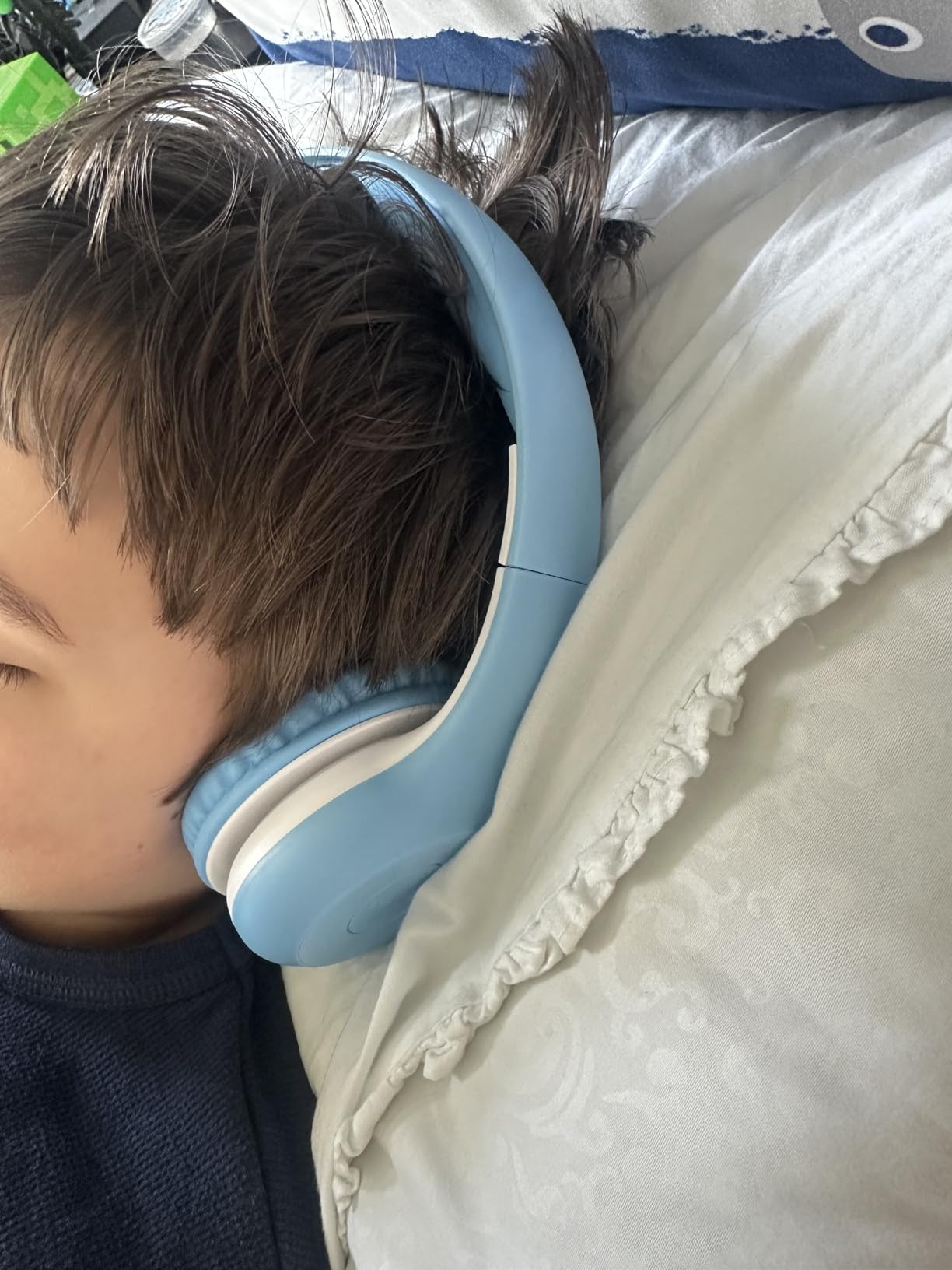 EarFun K2 Kids Bluetooth Headphones for School, Kids Headphones with Mic | Volume Limited, 60H Playtime, Built-in Mic, Stereo Sound, Foldable Over-Ear Headphones for Kids/Toddler/Travel/Tablet, Blue customer photo 2