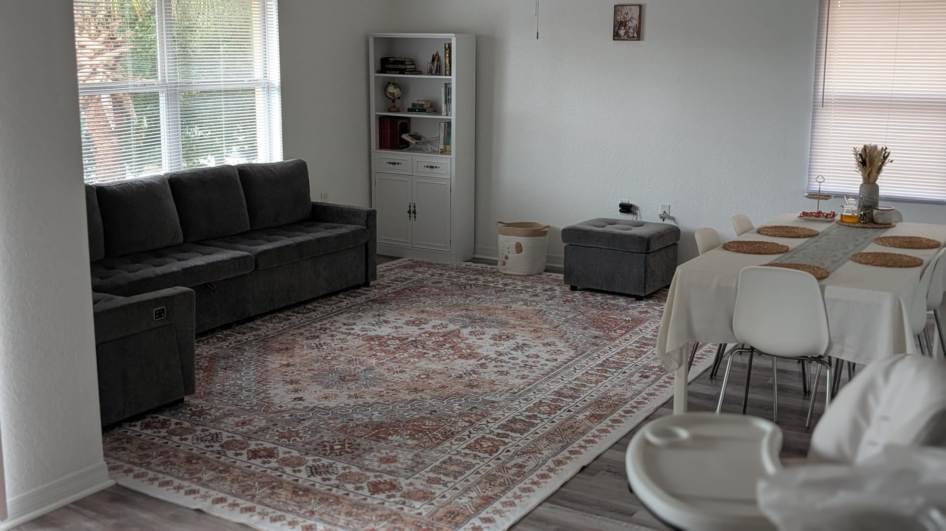 zesthome 8x10 Area Rugs for Living Room, Large Washable Rug, Orange | Rugs for Bedroom, Dining Room, Office, Low Pile, Soft, Vintage Rug, Stain Resistant Indoor Carpet, Non Slip, Home Decor customer photo 1