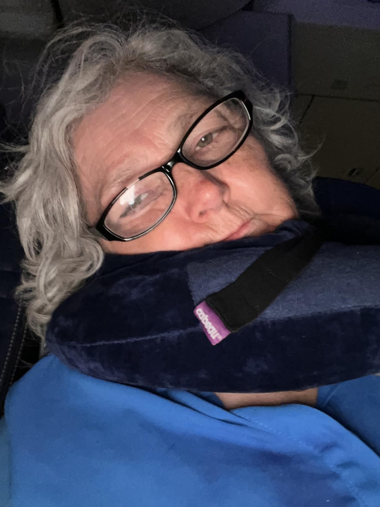 Cabeau Inflatable Travel Pillow - Air TNE - Adjustable, Lightweight, and Supportive for Sleeping on Airplanes, Trains, and Cars - Customized Fit and Compact Carrying Case (Royal Blue) customer photo 2