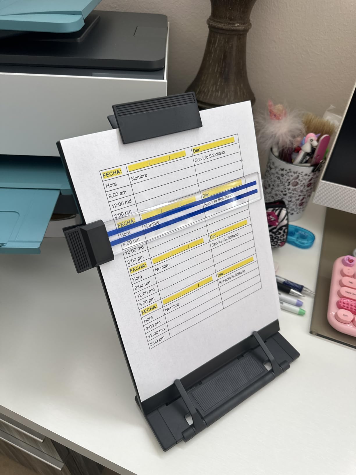 TONOS Paper Stand Document Holder - Sturdy Stainless Steel Copy Holder, Adjustable Angle, Papers Holder Stand for Desk Typing customer photo 1