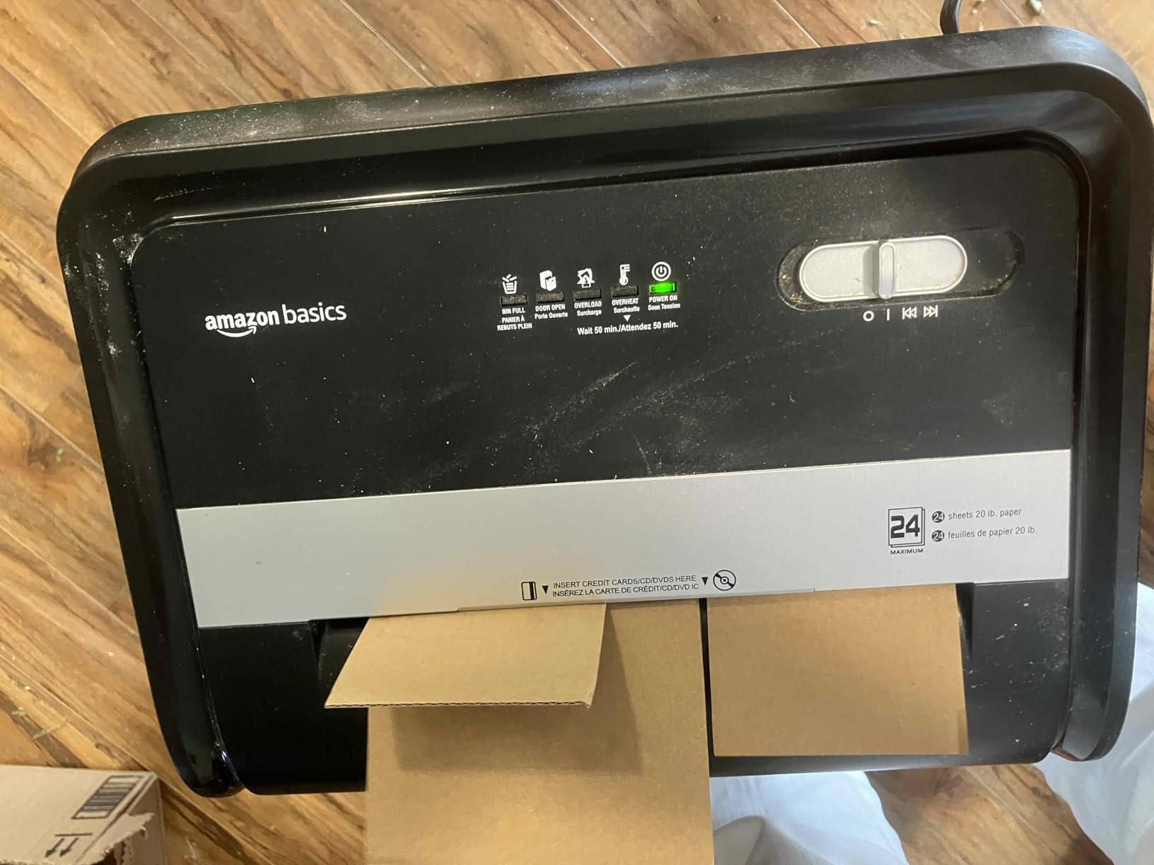 Amazon Basics 12-Sheet Cross-Cut Paper and Credit Card Shredder with Overheat Protection, Black (New Model) customer photo 1