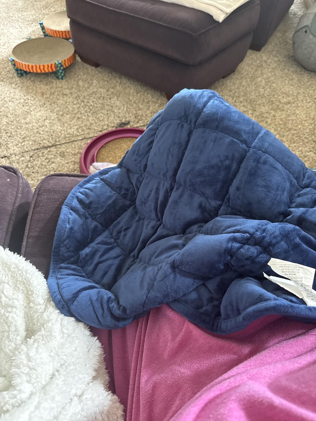 Sivio Weighted Lap Blanket, Weighted Blankets,Soft and Cozy Cooling Heavy Blanket, Calm and Nap, School and Home,2lbs 20 x 30inches, Grey customer photo 1