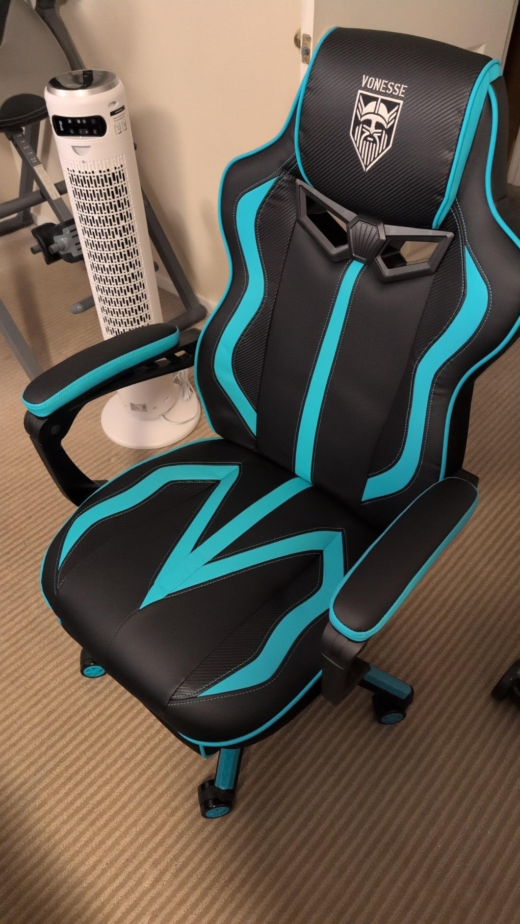 Gaming Chairs for Adults, Gamer Chair with Footrest and Massage, Reclining Big and Tall Ergonomic Gaming Chair, Computer Chairs for Heavy People 300LBS (Blue/Black) customer photo 2