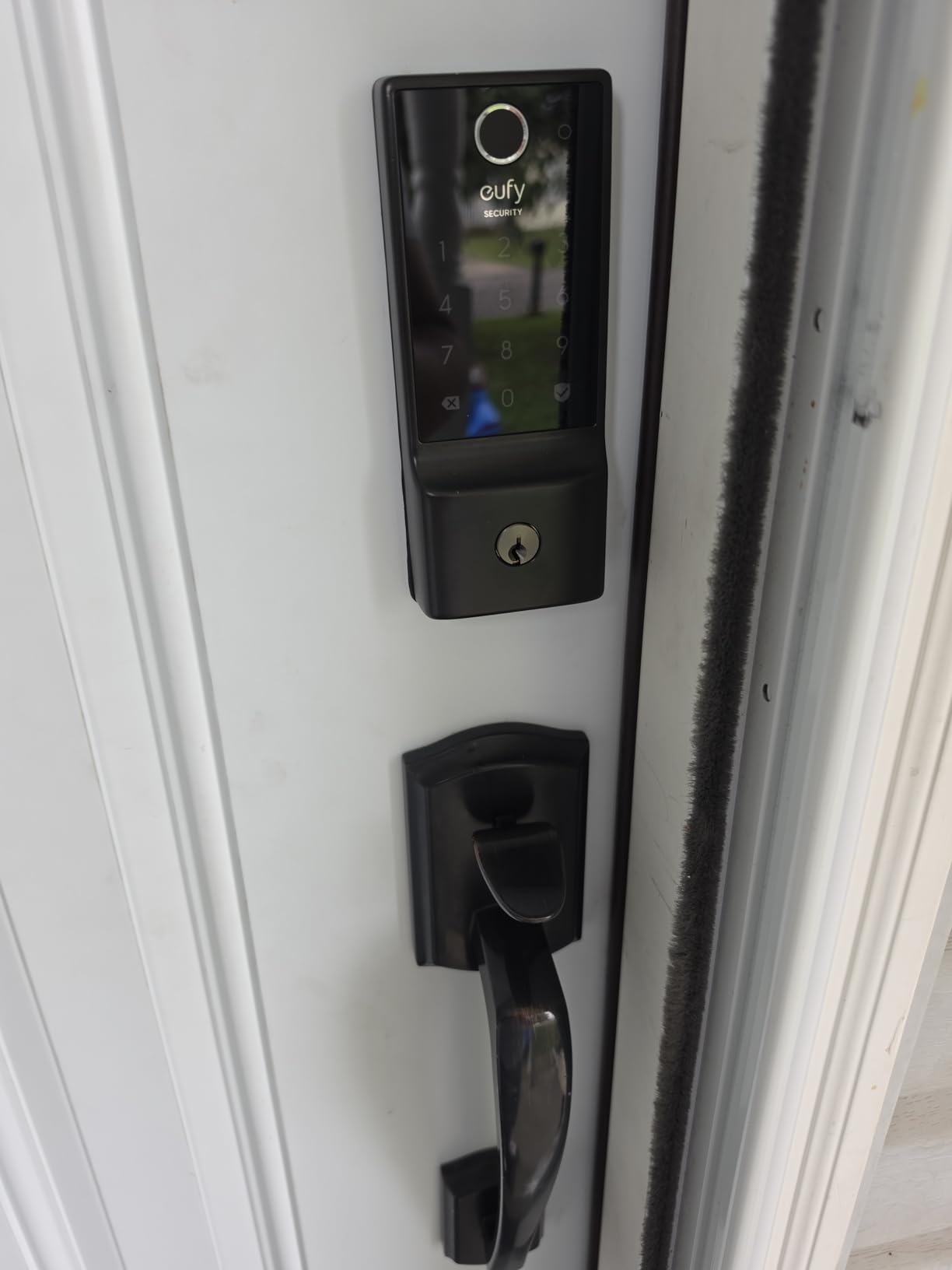 eufy Security Smart Lock C220, Fingerprint Keyless Entry Door Lock, Built-in Wi-Fi, App Remote Control, Front Door Smart Lock Deadbolt, 8Months Battery, Reliable Power, IP53 Waterproof, BHMA Grade 3 customer photo 1