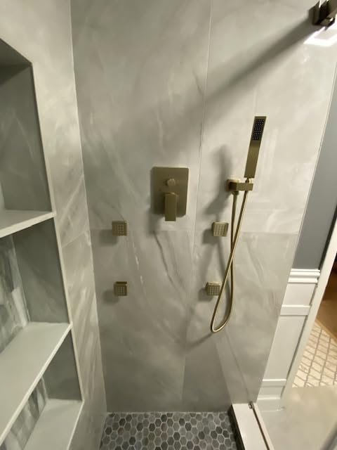 DASAN Polished Chrome Shower System with 4 PCS Shower Body Spray Jets & 12'' Ceiling Shower Head & Handheld Spray, SA-SS03BCH-S12C customer photo 2