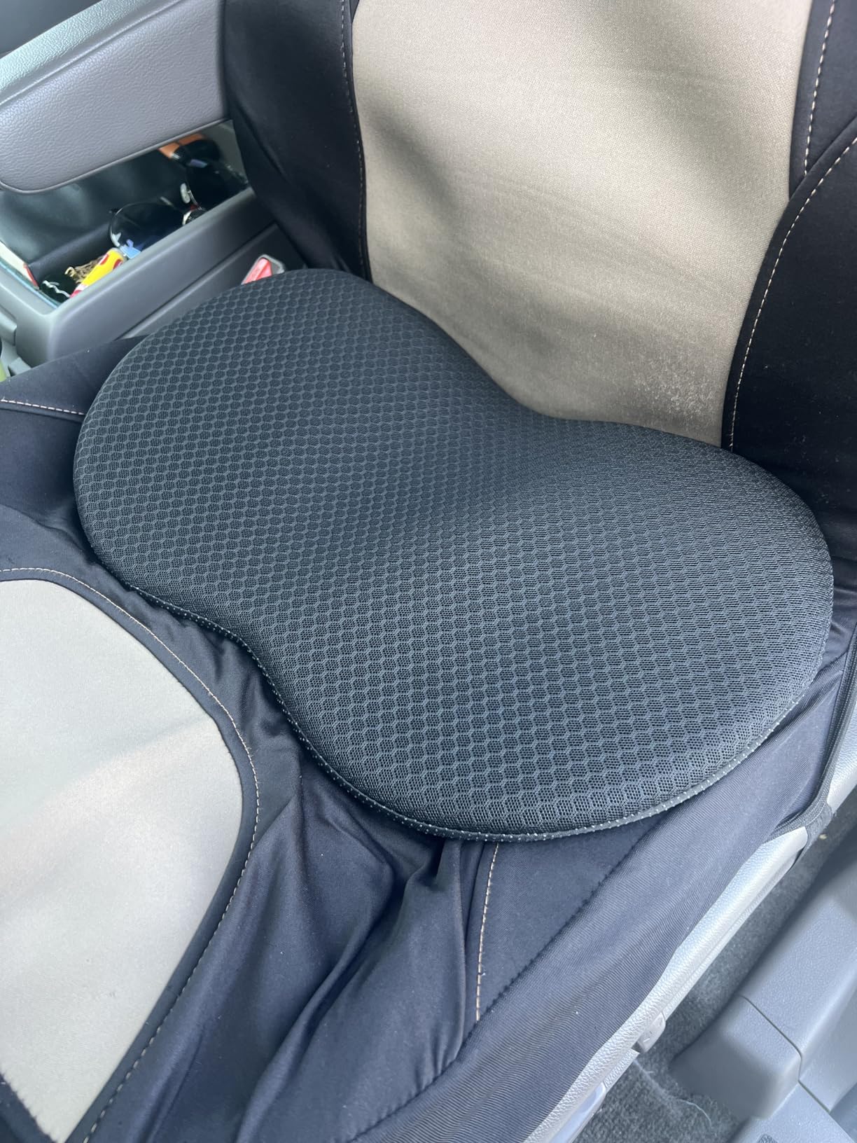 kingphenix Wedge Car Seat Cushion: Memory Foam Truck Seat Cushion for Car Seat Driver - Sciatica and Back Pain Relief - Enhancing Driving Comfort -Black customer photo 1