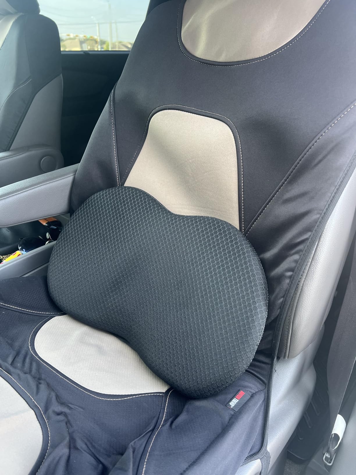 kingphenix Wedge Car Seat Cushion: Memory Foam Truck Seat Cushion for Car Seat Driver - Sciatica and Back Pain Relief - Enhancing Driving Comfort -Black customer photo 2