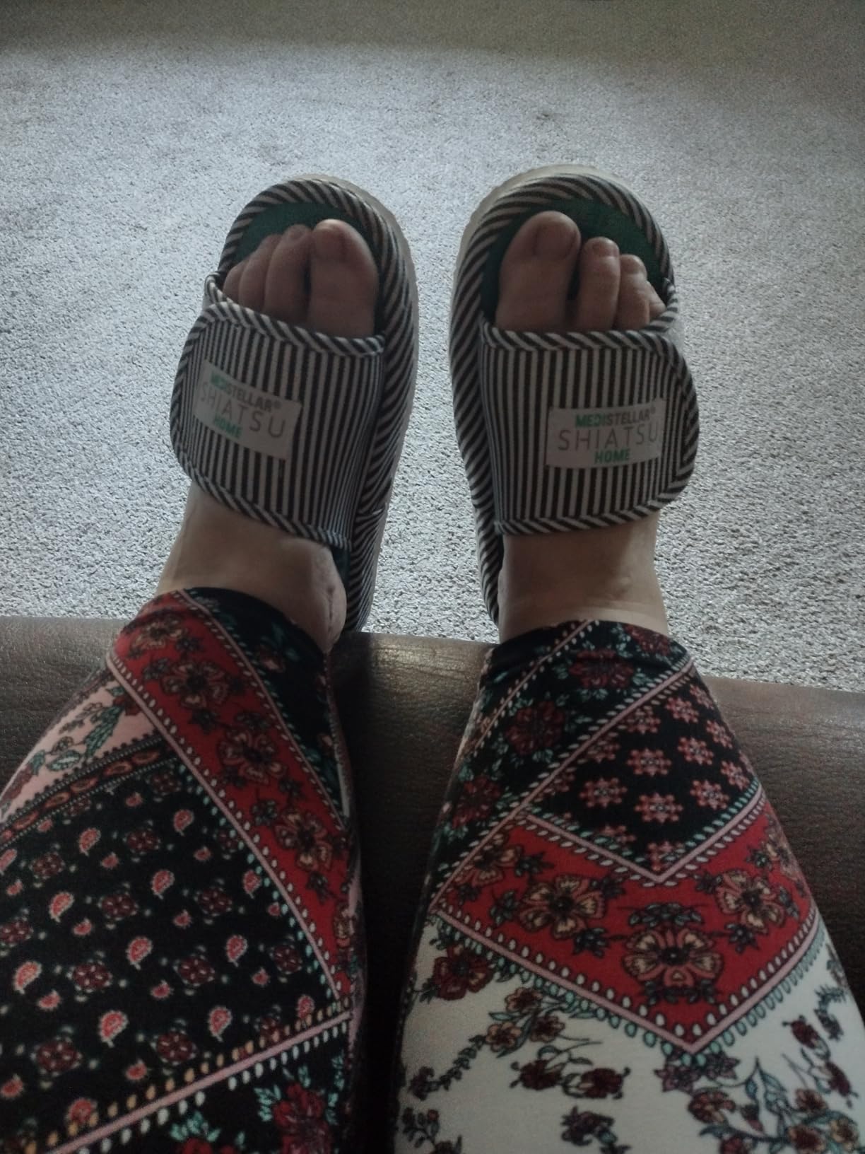 Shiatsu Acupressure Massage Slippers with Magnetic Therapy | Reflexology sandals for plantar fasciitis and neuropathy relief, acupressure foot zone map included customer photo 2