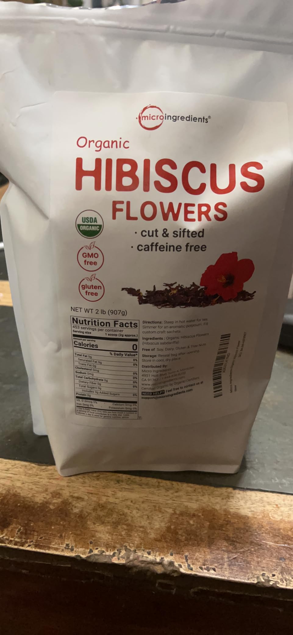 Organic Hibiscus Flowers, 2lbs (450+cups) | Flor de Jamaica, Loose Leaf Tea for Hibiscus Flowers | Cut & Sifted Dried Leaves | Caffeine Free, Non-GMO, No Sugar customer photo 2