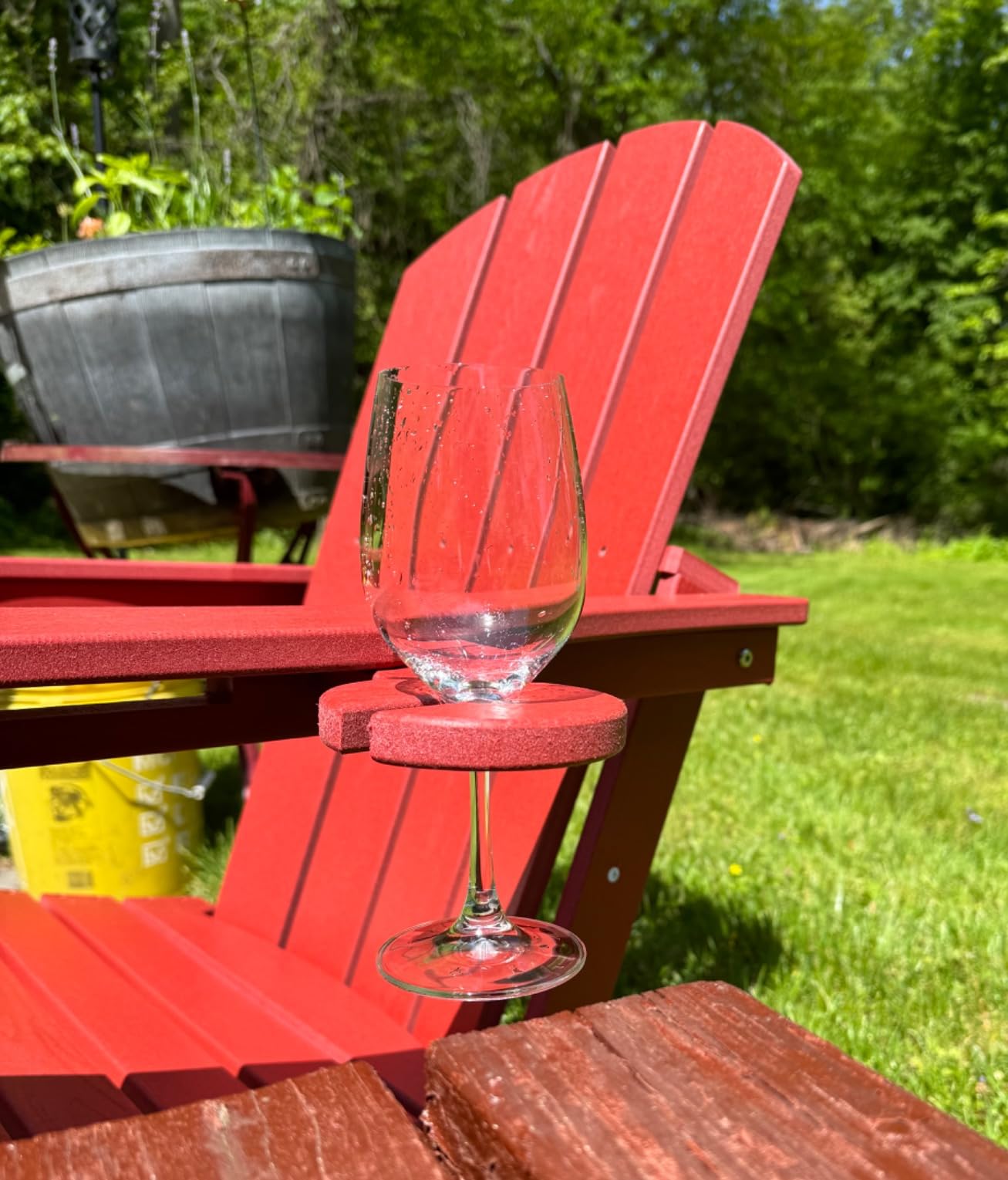 Adirondack Chair with Cup Holders - Composite Adirondack Chairs HDPE Outdoor Chairs All Weather Use- Light Blue | HDPE Composite, Waterproof, Wood Grain, Cup & Phone Holder, Suitable for Garden, Patio, Backyard customer photo 2