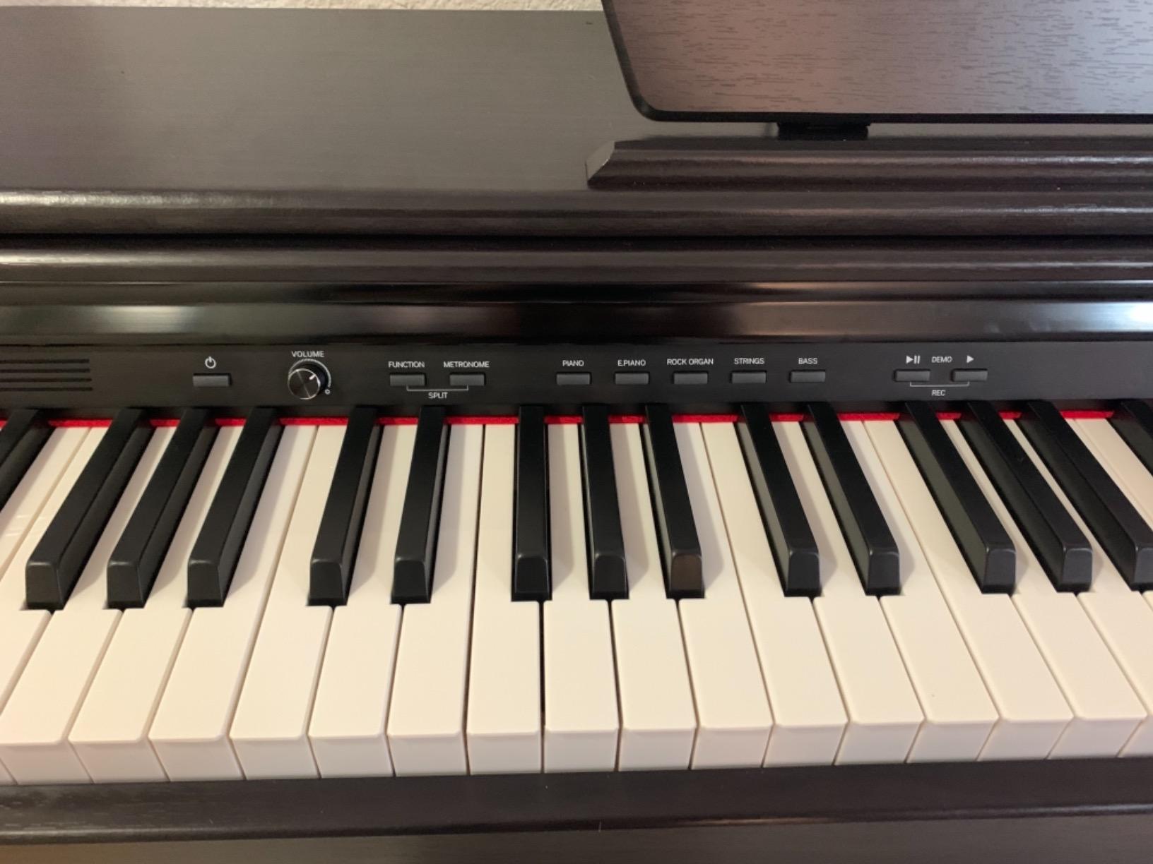 Donner DDP-400 Digital Piano with 88 Key Progressive Weighted Keyboard, Premium Upright Piano Keyboard for Professional, Bundle with Headphone, Bluetooth, Record,138 Tones,100 Rhythms, LCD, Brown customer photo 1