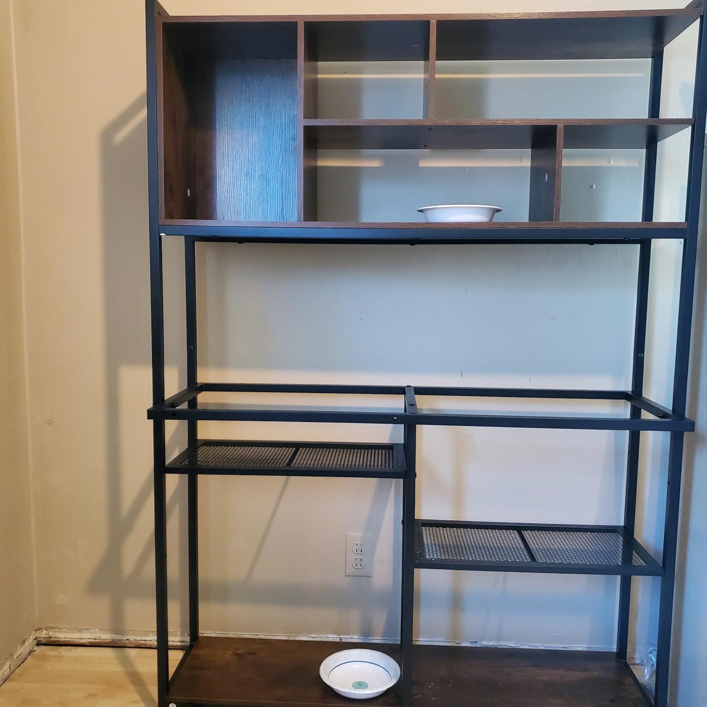 SEDETA L Shaped Computer Desk with Storage Shelves and Bookshelf, Black | 58'' Reversible Office Desk with LED Light, Glass Door Cubby, L Shaped Corner Desk for Gaming, Two Monitors, Small Space customer photo 2