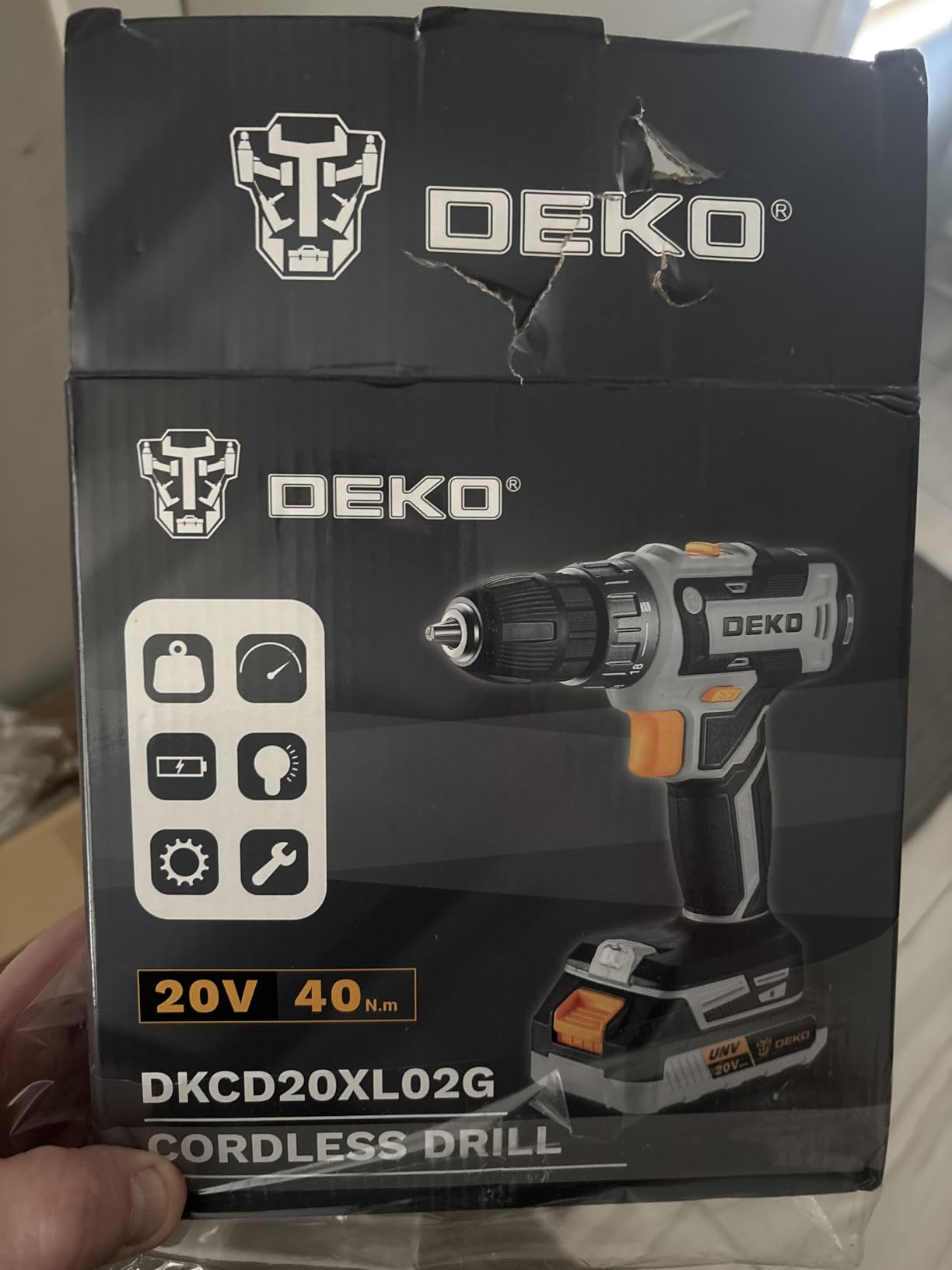 Power Drill Cordless: DEKOPRO Cordless Drill 20V Electric Power Drills Set Tool Drills Cord-less Set with Battery and Charger customer photo 2