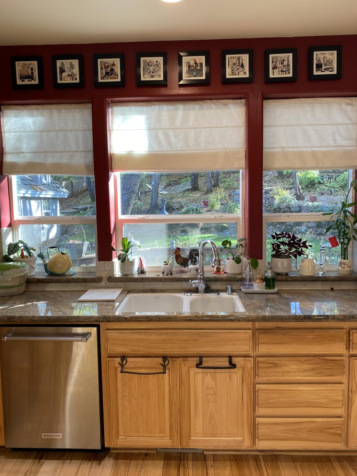 Cordless Roman Shades Linen Off White Blackout, Custom Washable Roman Shades for Windows, French Doors, Kitchen Windows customer photo 2