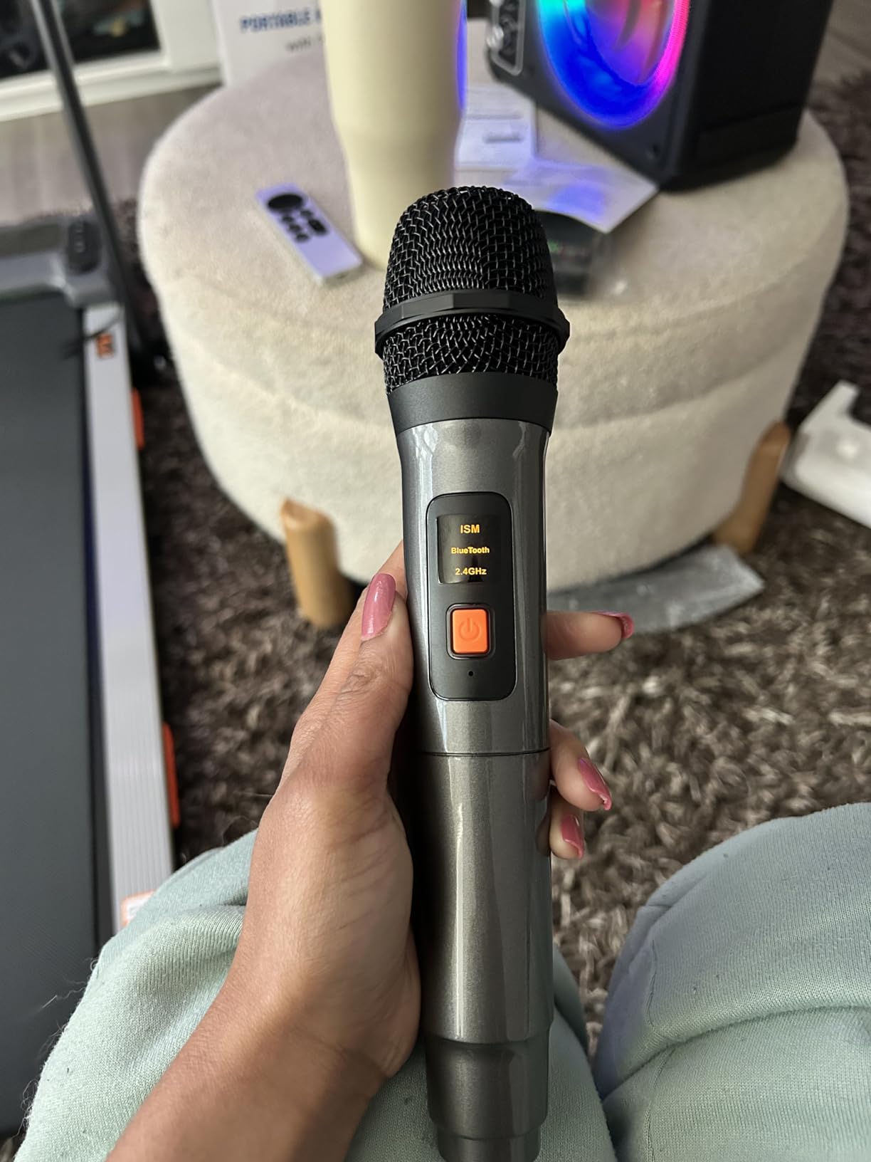VOSOCO Karaoke Machine, Bluetooth Speaker with 2 Wireless Mics for Adults | 2026 Portable PA System with LED Light, Supports TWS Echo Adjustment TF USB AUX Inputs for Birthday Home Party Outdoor Travel customer photo 1