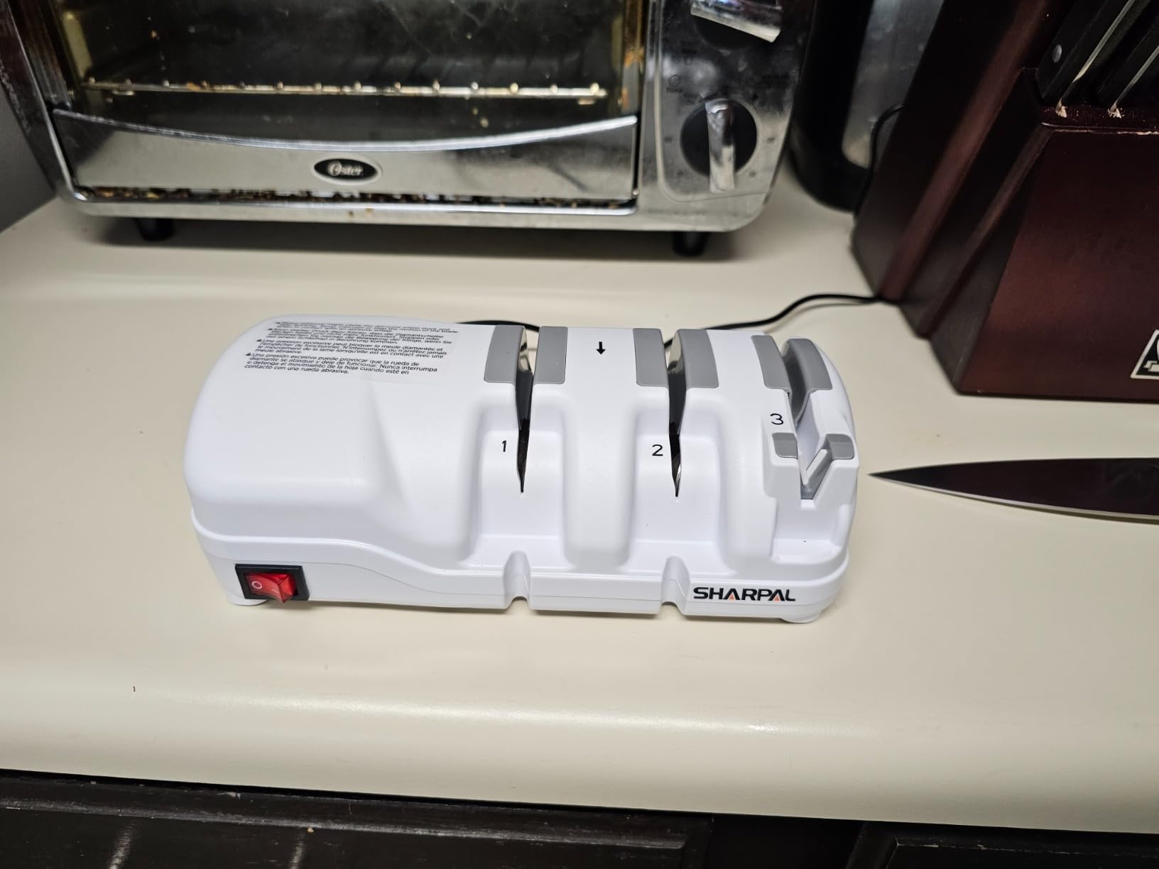 SHARPAL 198H Electric Knife Sharpener 3 Stage with Diamond Wheels | Suit for Double-Beveled Straight Edge Knives, Quick Razor-Sharp Results, Low Noise customer photo 2