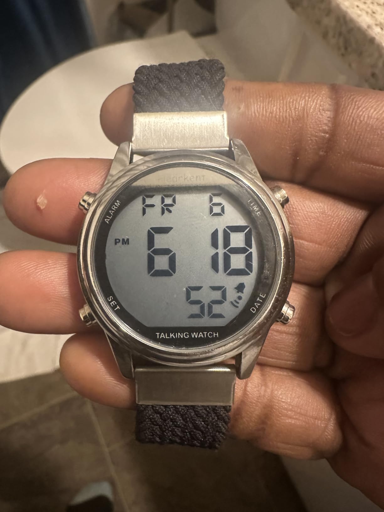 Hearkent Digital Talking Watch for Ladies Elderly, Visually impaired, Blind | LCD Big Numbers, American Accent Male Voice, Hourly Chime, Stainless Steel/Nylon Elastic Strap, Battery Powered customer photo 2