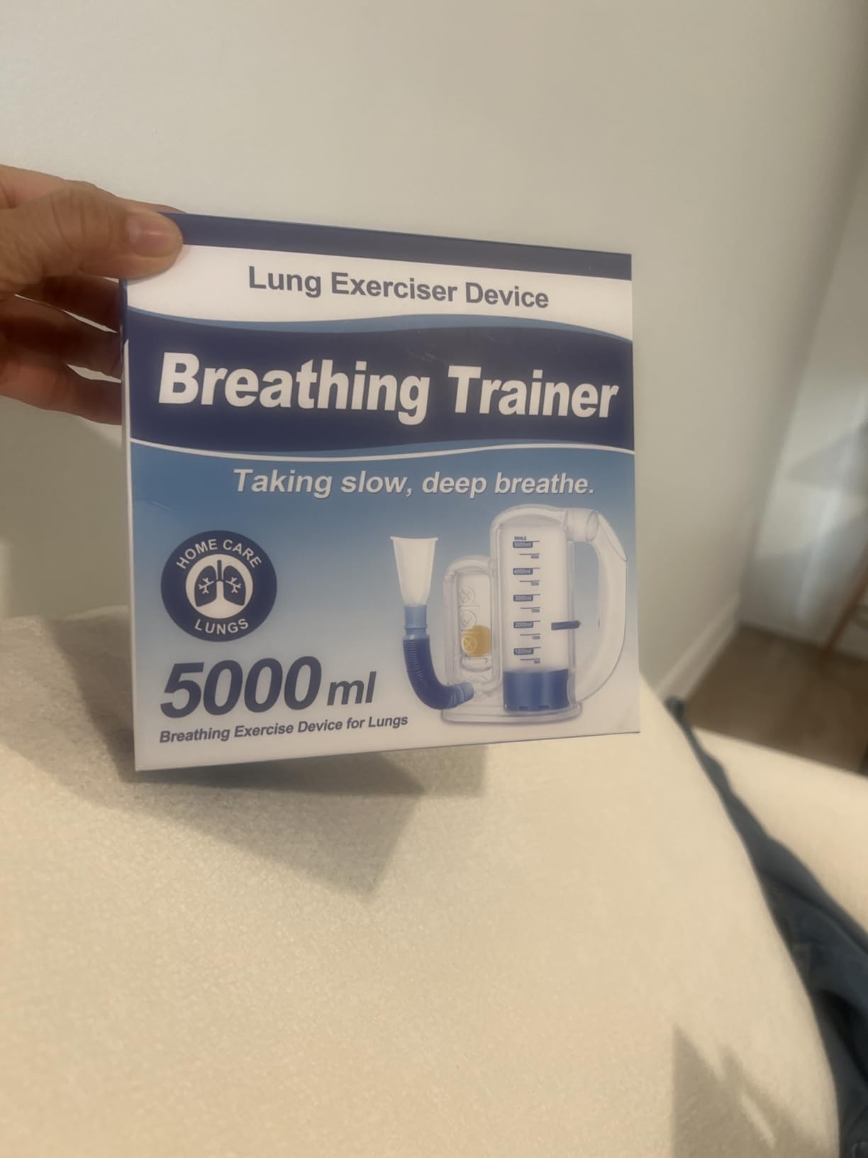Breathing Exercise Device for Lungs, Lung Exerciser Device - 5000ml Volumetric Deep Breathing Trainer with Flow Rate Indicator for Respiratory Health & Recovery customer photo 1