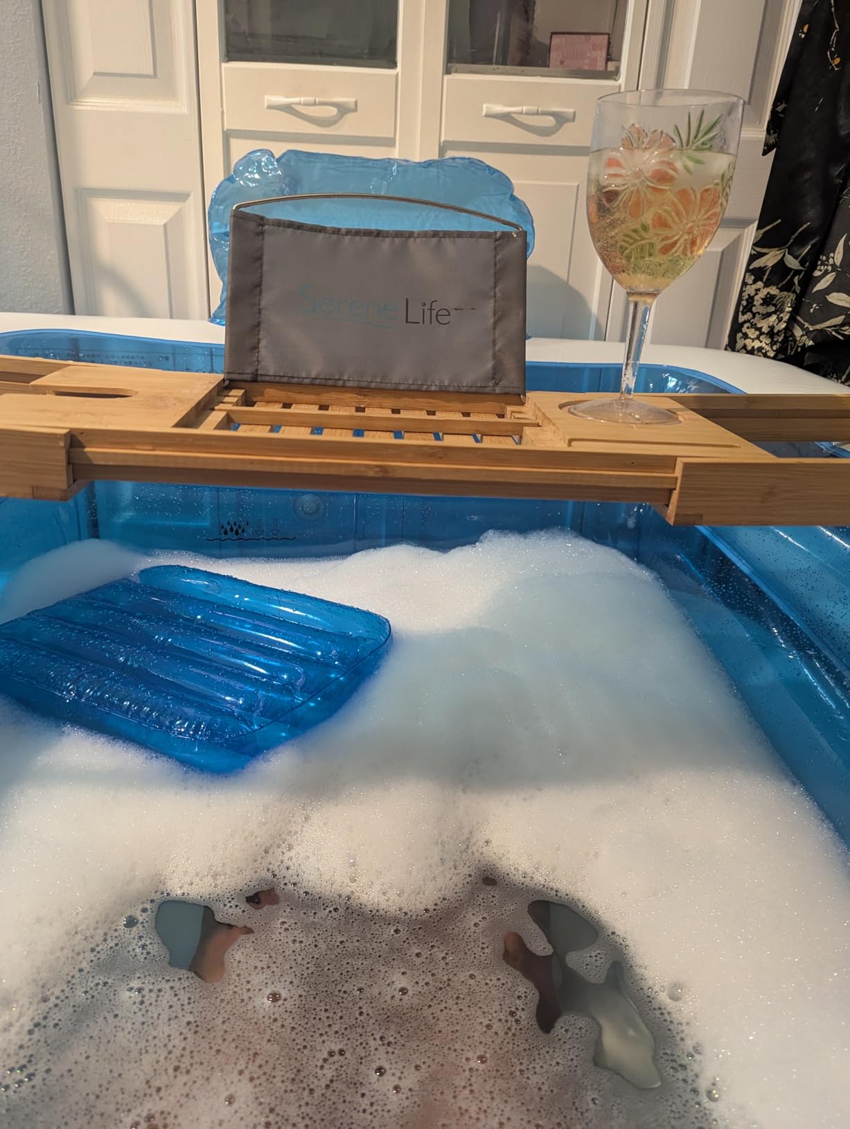 Inflatable Adult Bath Tub 2 Person, Freestanding Blow Up Bathtub with Foldable Portable Feature for Adult Spa, Indoor and Outdoor Universal Folding Pool with Electric Air Pump customer photo 1