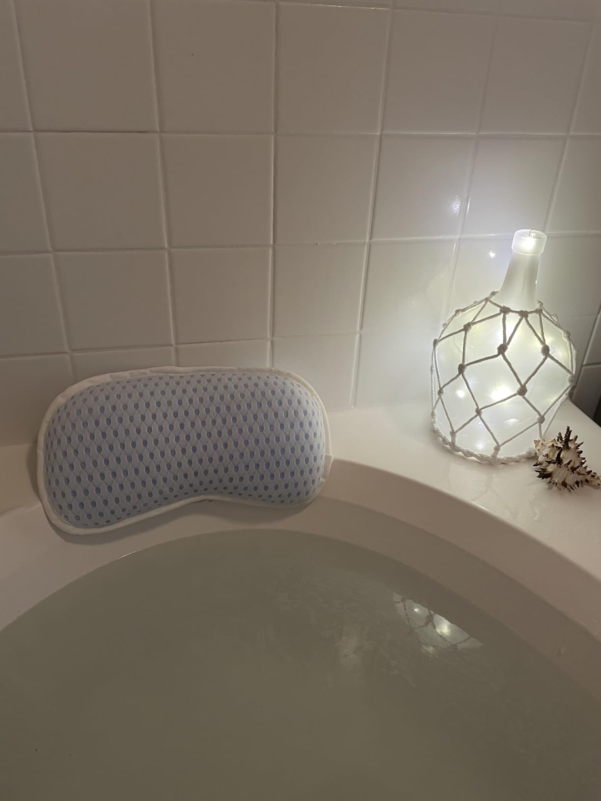 Bathtub Bath Pillows for Tub - Bathtub Pillow for Neck & Back Support with Ergonomic TPE, 4D Mesh Upgraded Bath Tub Pillow Headrest with 3 Strong Suction Cups & Hook, Bathroom Accessories, Spa Gifts customer photo 2