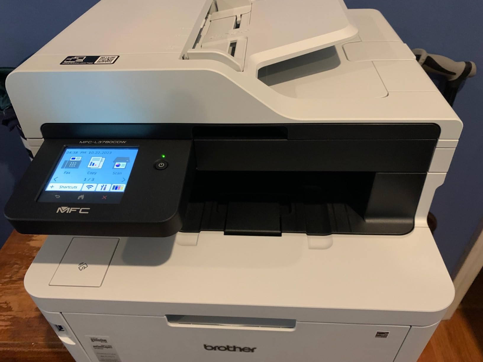 Brother MFC-L3780CDW Wireless Digital Color All-in-One Printer | 31 ppm laser color printer with single-pass duplex copy & scan, dual-band Wi-Fi, Gigabit Ethernet, NFC reader, Works w/ Alexa customer photo 1