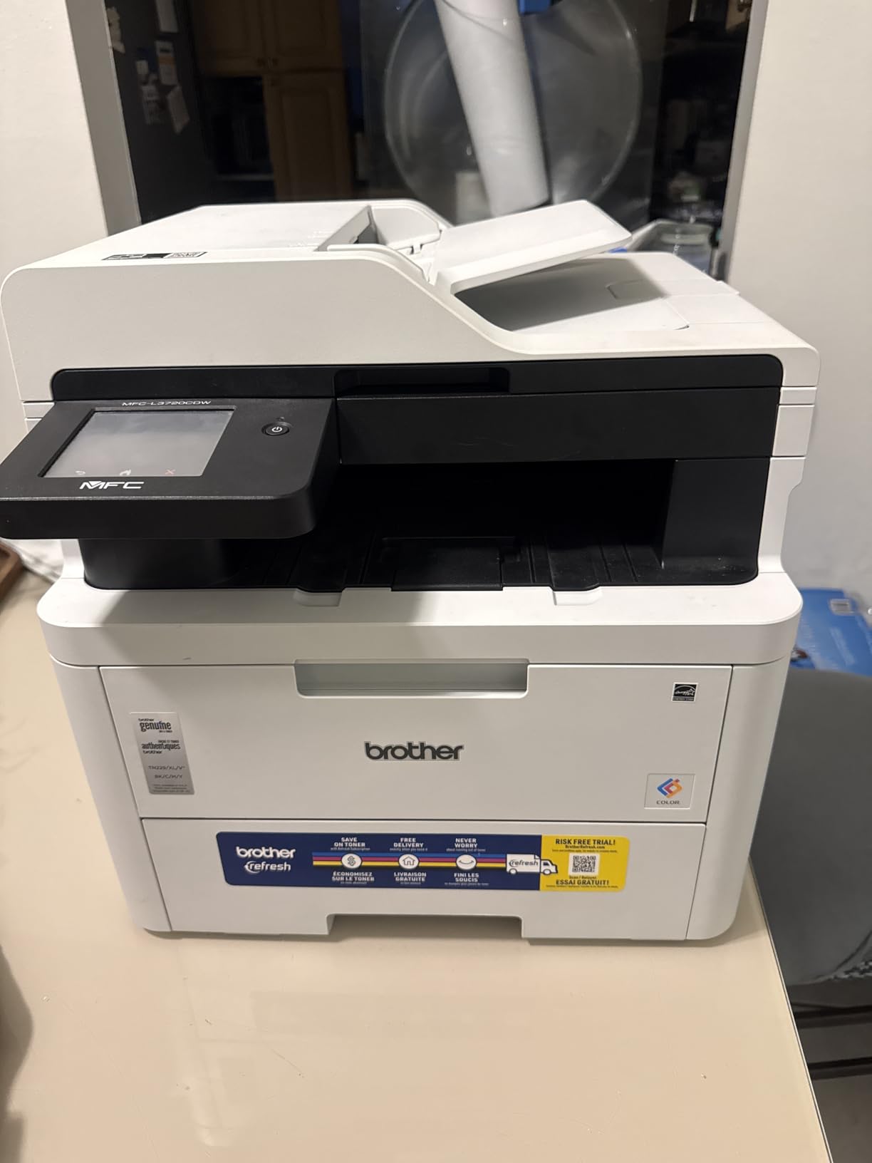 Brother MFC-L3720CDW Wireless Color Laser Printer with Scanner, Copier and Fax | Auto Duplex and 250-Sheet Capacity customer photo 1