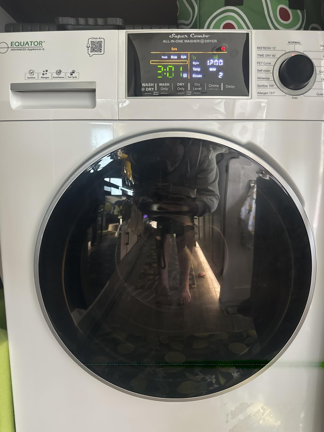 Equator All-in-one Washer Dryer Ventless FULLY BUILTIN 0-CLEARANCE 1.62cf/15lbs 110V 1400RPM customer photo 1