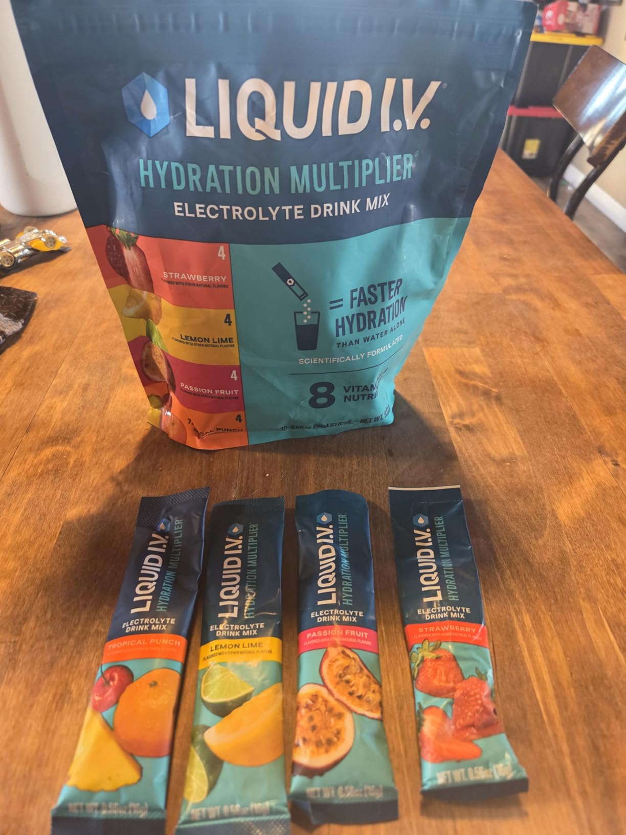 Liquid I.V. Hydration Electrolytes, Variety Pack, 16 Count | Scientifically Formulated | Clinically Proven Hydration |No Artificial Sweeteners | Non-GMO | Vegan | Powder Drink Mix customer photo 1