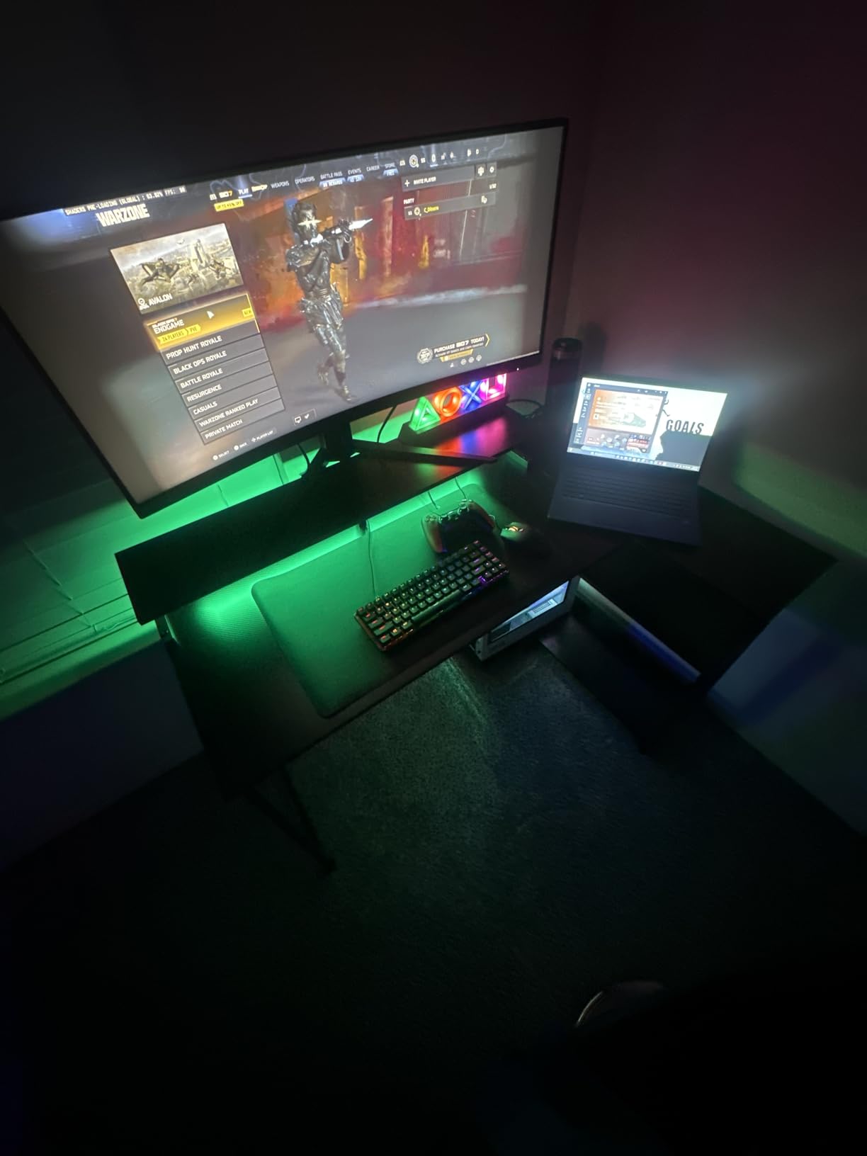 ODK 48 Inch Gaming Desk with USB Charging Ports and LED Lights, Reversible L Shaped Computer Desk with Storage Shelves & Monitor Stand, Corner Gamer Desk Table with Power Outlets, Black customer photo 2