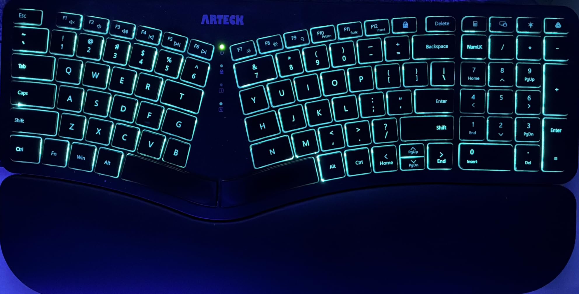 Arteck Split Ergonomic Keyboard with Palm Rest, USB Wired Backlit Keyboard customer photo 1