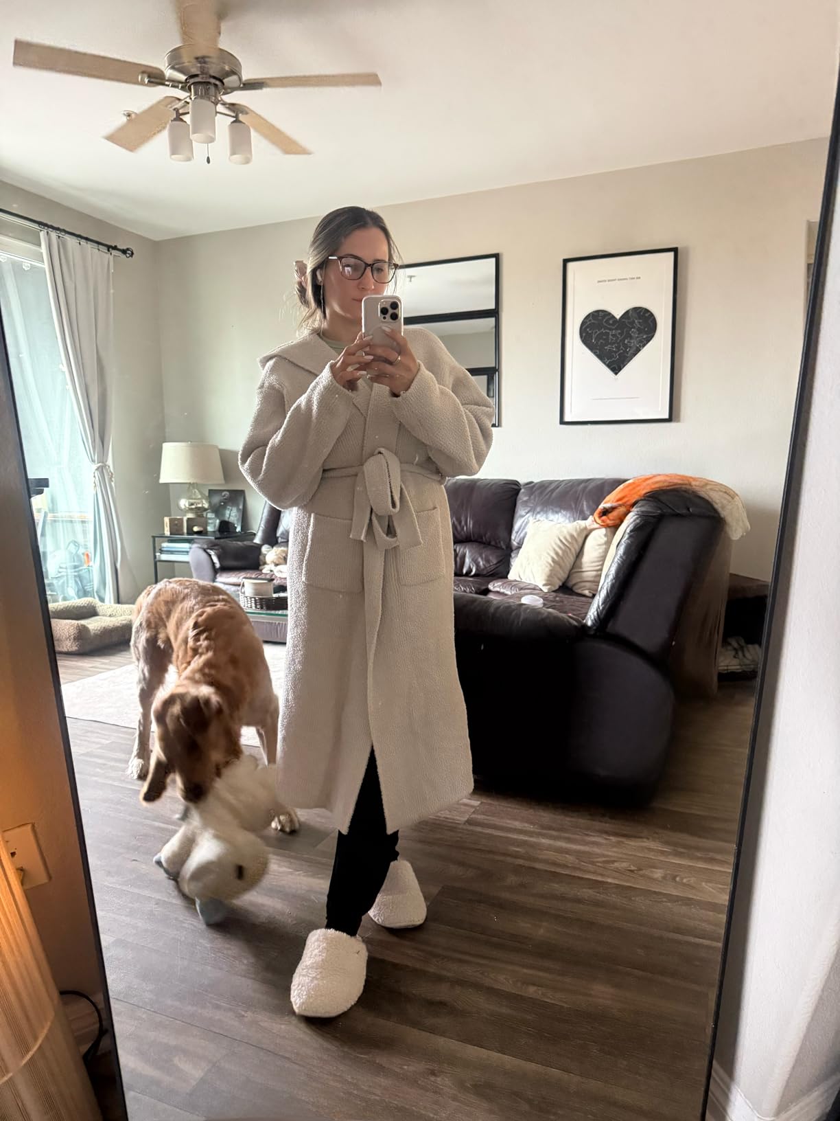 MH MYLUNE HOME Ultra Soft Robes for Women with Pockets, Womens Robe Plush, Hooded House Robes for Women Calf-Length, Spa Bath Robe, Cozy Comfy Fluffy Fuzzy Robe for Women customer photo 2