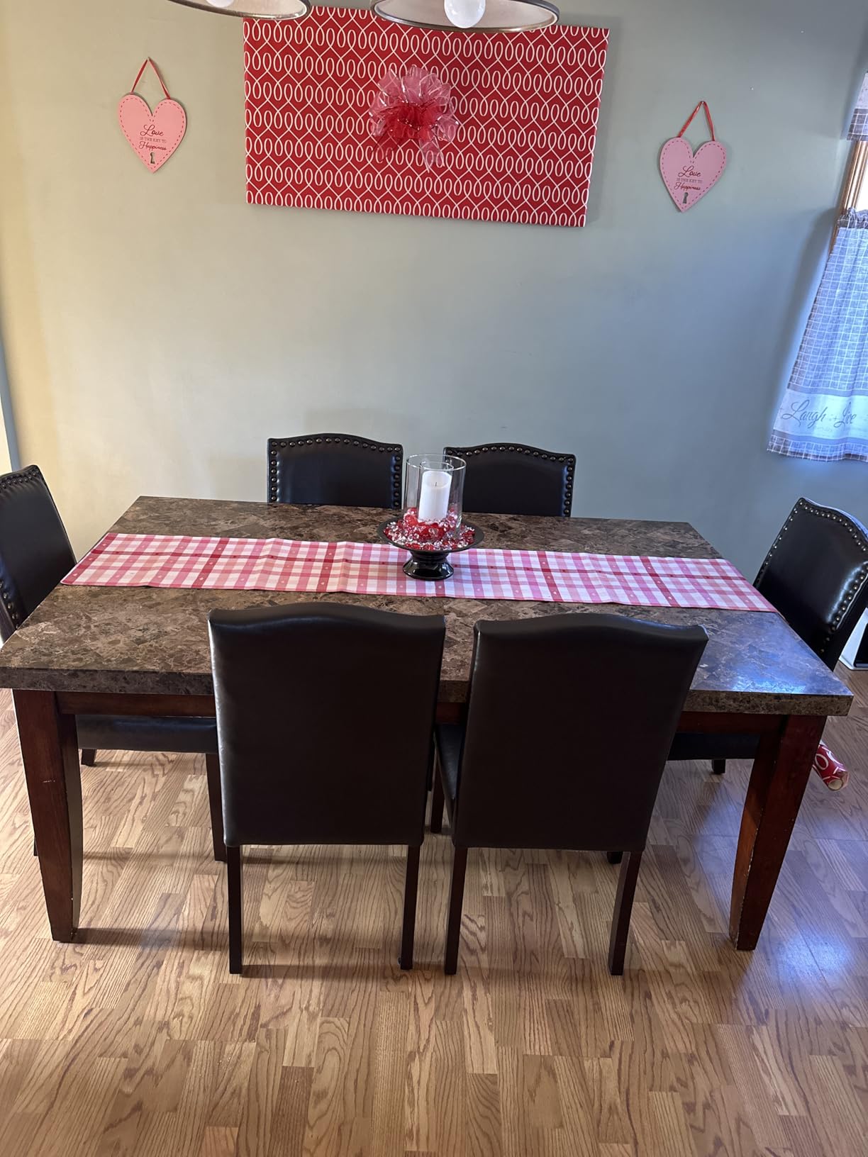 DUMOS Dining Chairs Set of 4, Modern PU Leather Kitchen Table Chairs | Wooden Legs, Padded Seat, Armless, Dining Room, Living Room, Restaurant, Brown customer photo 1