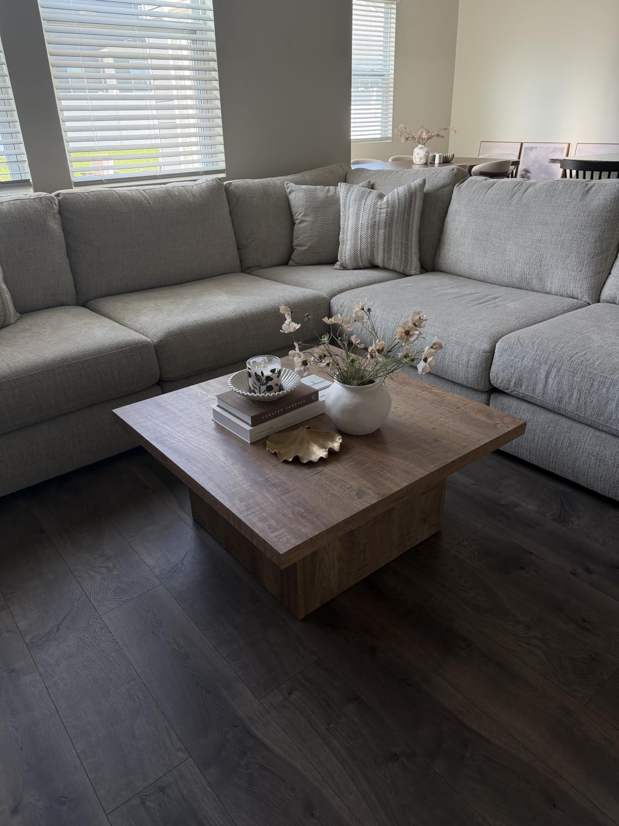 Coaster Home Furnishings Zetta Square Coffee Table, Mango Wood, 35-Inch Top | Rustic Wood-Look Laminate, Modern Living Room Centerpiece Furniture customer photo 2